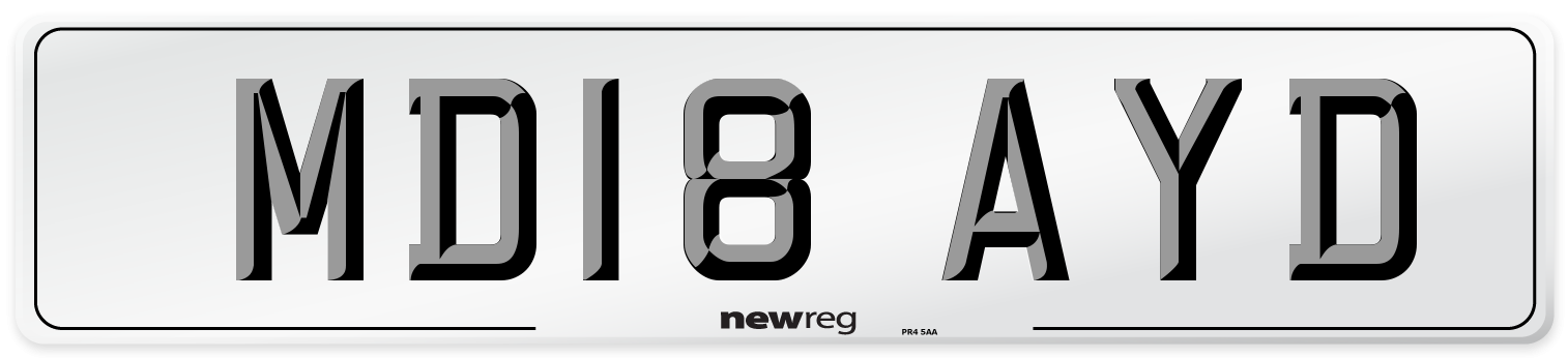 MD18 AYD Number Plate from New Reg